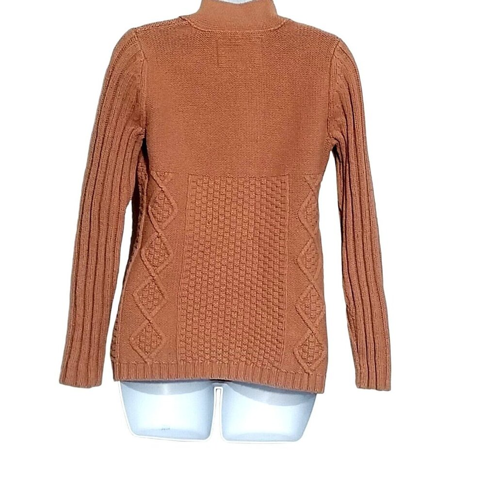 Natural Reflections Womens V Neck Long Sleeve Pullover Cable Knit Sweater Small - Picture 4 of 9